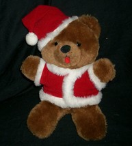 Vintage 1984 R Dakin Brown Christmas Santa Teddy Bear Stuffed Animal Plush Toy - £34.17 GBP