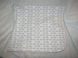 Restoration Hardware Cotton Pink White Gray Elephant Girl Baby &amp; Child Blanket - £39.56 GBP