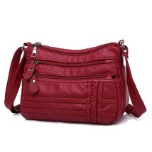 Annmouler Fashion Women Bag Pu Soft Leather Shoulder Bag Multi-layer Crossbody B - £36.34 GBP