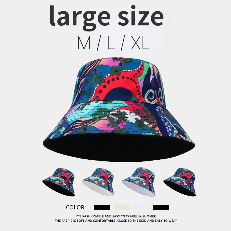 XL 60-63cm Big Head Reversible Bucket Hat Sun Protection Panama for Men ... - £17.03 GBP