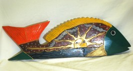 Wooden Fish Nautical Hanging Wall Art Multi-Colored - $640.42 MXN