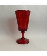 Water Goblet Ruby Red Art Glass Stemware Vintage 8oz - $367.12 MXN