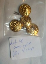 Lot of 8 Gold &quot;P&quot; Wreath Police officer Uniform Cuff Buttons w/ Clips NO... - $9.89