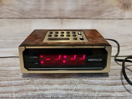 Vintage Westclox Digital Alarm Clock Wood Grain Model 22715 - £2.86 GBP