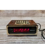 Vintage Westclox Digital Alarm Clock Wood Grain Model 22715 - £2.80 GBP