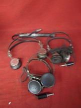 3 Antique Military Western Electric Headphones With Microphone - £77.86 GBP