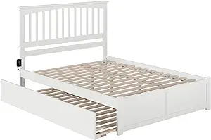 AFI Mission King Size Platform Bed with Footboard &amp; Twin XL Trundle in W... - $1,084.99