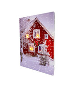 LED Lighted Art Christmas Canvas Painting - House - £28.15 GBP
