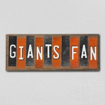 Giants Fan Team Colors Baseball Fun Strips Novelty Wood Sign - £43.21 GBP