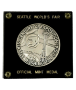 Seattle Worlds Fair Official Space Age US Mint Large Silver Medal Black ... - $526.82 CAD