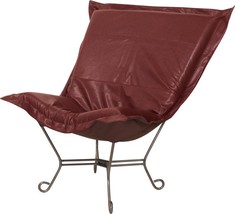 Pouf Chair HOWARD ELLIOTT AVANTI Apple Deep Red Polyurethane Poly - $1,039.00