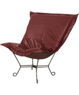Pouf Chair HOWARD ELLIOTT AVANTI Apple Deep Red Polyurethane Poly - £817.02 GBP