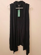 Urban Coco Women&#39;s Sleeveless Draped Open Front Cardigan Vest Asymmetric Hem - M - £15.02 GBP