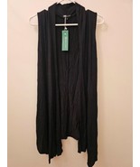 Urban Coco Women&#39;s Sleeveless Draped Open Front Cardigan Vest Asymmetric... - £14.78 GBP