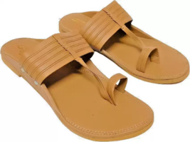 Mens Kolhapuri pure Leather handmade chappal Jesus Flat BOHO HT45 Shoe U... - $46.03