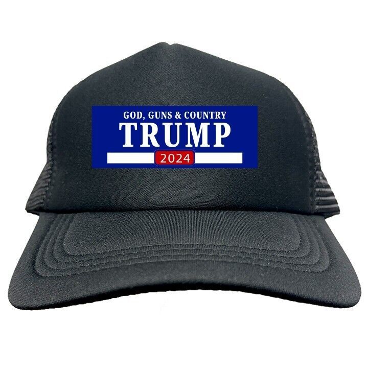 TRUMP GOD FAMILY COUNTRY BLUE MAGA 2024 FUNNY Trucker Hat Cap Foam Mesh ... - $19.99