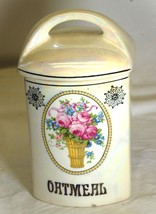 Gerda Oatmeal Canister Art Deco Lusterware Urbach Freres Czechoslovakia - £23.36 GBP