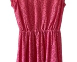 Gap Womens Lace Fit and Flair Cap Sleeve Round Neck Lace Dress Pink 4 - $12.93