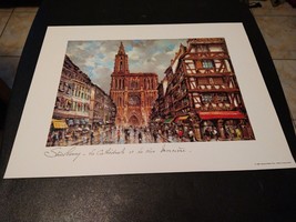 Strasbourg  La rue Merciere et la Cathedrale  France Picture Poster 12 X 9 1/2 - $44.54