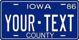 Iowa 1986-96 Personalized Tag Vehicle Car Auto License Plate - £13.18 GBP