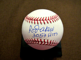 Rod Carew 3053 Hits Twins Angels Hof Signed Auto Oml Baseball Beckett Beauty - $197.99