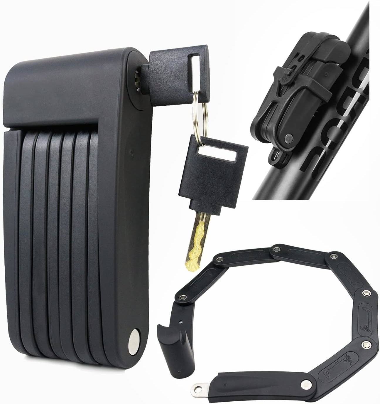 Compact Folding Bike Lock, 2.3Ft Portable Heavy - Duty Anti -, Scooters ... - $35.98