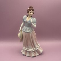 Homco Classic Vintage Victorian Lady Camille Porcelain 8&quot; Figurine #1452 - $10.88