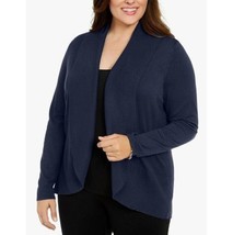 Karen Scott Womens Plus 3X Intrepid Blue Open Front Cardigan NWT CF20 - £21.14 GBP