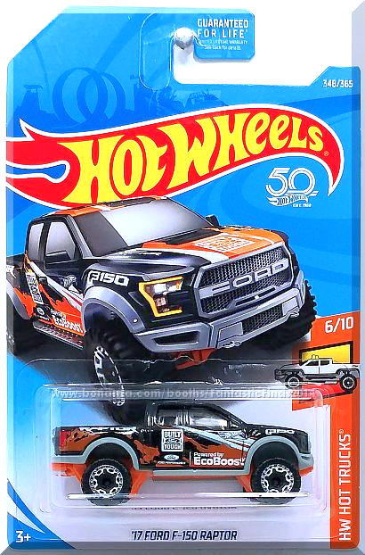 Hot Wheels - '17 Ford F-150 Raptor: '18 HW Hot Trucks #6/10 - #348/365 *Black*