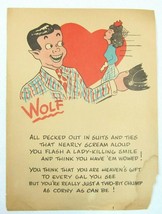 Vintage Vinegar Valentine Wolf Male Penny Dreadful Sarcasm Insult Poem Ephemera - £7.07 GBP