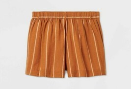 Ava &amp; Viv ~ Size 2XL ~ Linen/Cotton Shorts ~ Brown Stripe Shorts ~ NWT - £20.58 GBP