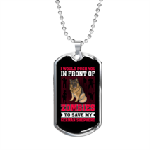 Save My German Shepherd Necklace Stainless Steel or 18k Gold Dog Tag 24&quot;... - $47.45+