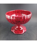 Ceramic Ribbed Pedestal Planter, Oxblood Red Glaze, MCM Scalloped Foot OBO - $16.00