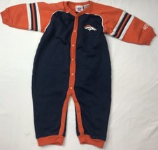 Denver Broncos Sleepwear Loung One Piece Romper Sz 18 Mos Blue Orange Un... - £14.52 GBP
