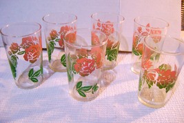 Vintage Federal Floral Pink Juice Glasses  - £15.73 GBP