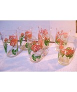 Vintage Federal Floral Pink Juice Glasses  - £16.23 GBP