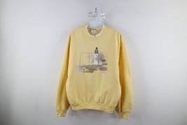 Vintage 90s Country Primitive Womens Petite Small Lighthouse Beach Sweatshirt - £30.99 GBP