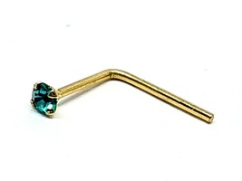 Gold Nose Stud Alexandrite 9k Gold 1.5mm Round Gemstone 22g (0.6mm) L Bent - £16.45 GBP