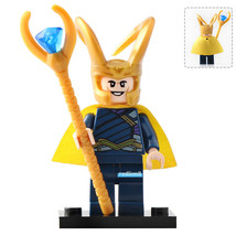 Loki with Sceptre Marvel Super Heroes Lego Compatible Minifigure Bricks Toys - £2.35 GBP