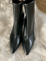 Target brand pointy black heeled boots booties faux leather material siz... - $34.65