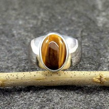925 Sterling silver Signet Tiger Eye stone  Men&#39;s Gifts For Ring Size 11.5 - £73.39 GBP