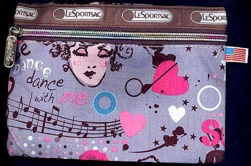 RAVE Dance With Me EveryGirl Music Print Fabric Zippered All Purpose Pouch - $14.99