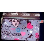 RAVE Dance With Me EveryGirl Music Print Fabric Zippered All Purpose Pouch - £11.79 GBP