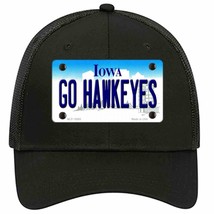 Go Hawkeyes Iowa Novelty Black Mesh License Plate Hat - £22.64 GBP