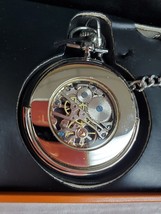 Stuhrling 6053 33113 Vintage Stainless Steel Mechanical Silver Mens Pocket Watch image 4