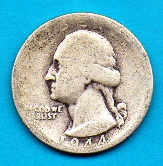 1944  Washington Silver Quarter - Circulated Moderate Wear - $8.00