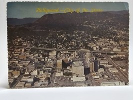 VINTAGE POSTCARD AERIAL VIEW OF HOLLYWOOD CITY OF THE STARS 1970s - £10.44 GBP