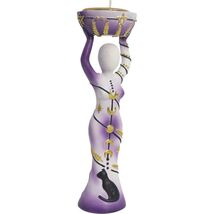 Moon Goddess Tealight Holder wtih Black Cat! - $27.81 CAD