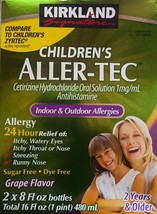 Kirkland Signature Children&#39;s Aller-Tec Allergy Relief 2x8 Fl.oz Grape E... - £13.92 GBP