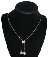 Silver Tone Cubic Zirconia CZ Dangle 16&quot; Necklace - $400.00 MXN
